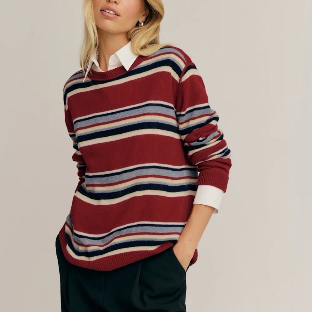 Reformation Cashmere Boyfriend Sweater Red - Size M